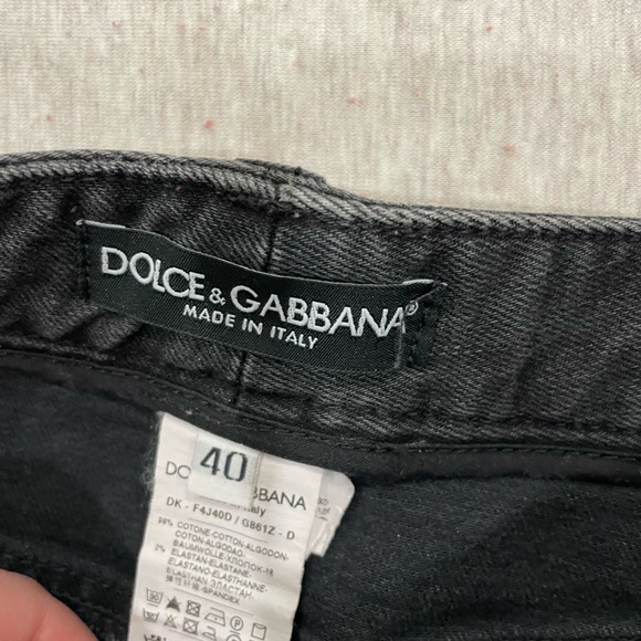 VINTAGE DOLCE & GABBANA BLACK DENIM MINI SKIRT - Picture 6 of 7